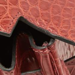 Pre Owned Hermes Rouge H Matte Alligator Mississippiensis Palladium Finish Kelly Retourne 40 Bag