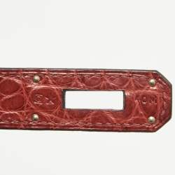 Pre Owned Hermes Rouge H Matte Alligator Mississippiensis Palladium Finish Kelly Retourne 40 Bag