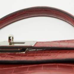 Pre Owned Hermes Rouge H Matte Alligator Mississippiensis Palladium Finish Kelly Retourne 40 Bag
