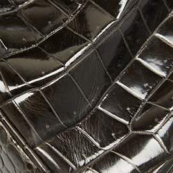 Hermes Graphite Crocodile Porosus Palladium Finish Birkin 35 Bag