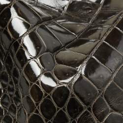 Hermes Graphite Crocodile Porosus Palladium Finish Birkin 35 Bag