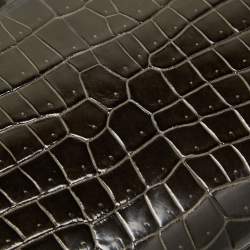 Hermes Graphite Crocodile Porosus Palladium Finish Birkin 35 Bag