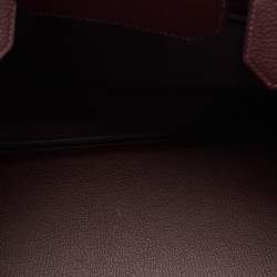 Pre Owned Hermes Bordeaux Togo Leather Palladium Finish Birkin 40 Bag