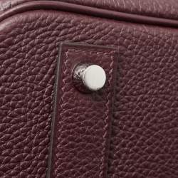 Pre Owned Hermes Bordeaux Togo Leather Palladium Finish Birkin 40 Bag