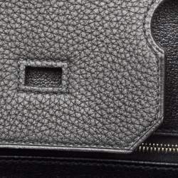 Hermes Noir Togo Leather Palladium Finish Birkin 35 Bag 