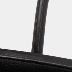 Hermes Noir Togo Leather Palladium Finish Birkin 35 Bag 