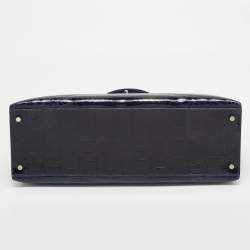 Pre Owned Hermes Bleu Roi Shine Crocodile Porosus Palladium Finish Kelly Sellier 40 Bag