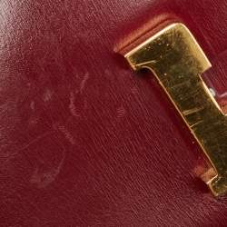 Pre Owned Hermes Rouge H Box Calf Leather Gold Finish Constance 24 Bag