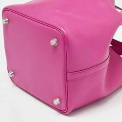 Pre Owned Hermès Magnolia/Bleu Saphir/Crate Leather Tressage Lock 22 Bag