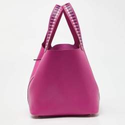 Pre Owned Hermès Magnolia/Bleu Saphir/Crate Leather Tressage Lock 22 Bag