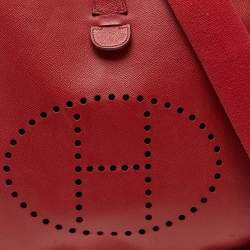Pre Owned Hermes Vermillon Epsom Leather Evelyne II GM Bag