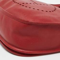 Pre Owned Hermes Vermillon Epsom Leather Evelyne II GM Bag
