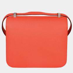 HERMES Constance 3 24 Rose Texas Vaux Epson Y stamped silver lacquer hardware shoulder bag