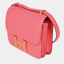 HERMES Constance 3 24 Special Order Rose Azalea Vaux Epson C stamped (manufactured in 2018) Shoulder bag Pink