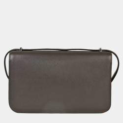 HERMES Constance 3 Elan Verso Vaux Swift R stamp (manufactured in 2014) Silver lacquer hardware Shoulder bag Gray x Blue