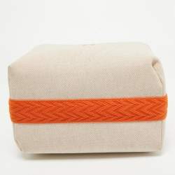 Pre Owned Hermès H Plume Toile Large Bride-A-Brac Pouch