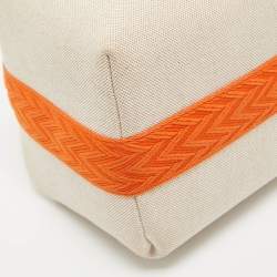 Pre Owned Hermès H Plume Toile Large Bride-A-Brac Pouch