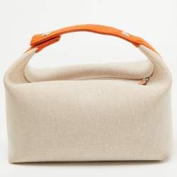 Pre Owned Hermès H Plume Toile Large Bride-A-Brac Pouch