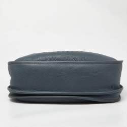 Pre Owned Hermes Bleu Orage Taurillon Clemence Leather Evelyne III GM Bag