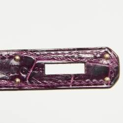 Hermes Amethyst Crocodile Porosus Palladium Finish Birkin 40 Bag