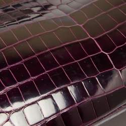 Hermes Amethyst Crocodile Porosus Palladium Finish Birkin 40 Bag