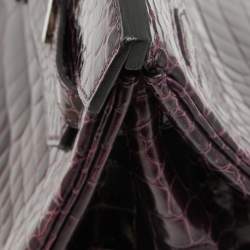 Hermes Amethyst Crocodile Porosus Palladium Finish Birkin 40 Bag