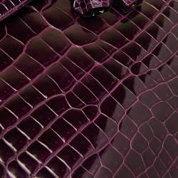 Hermes Amethyst Crocodile Porosus Palladium Finish Birkin 40 Bag