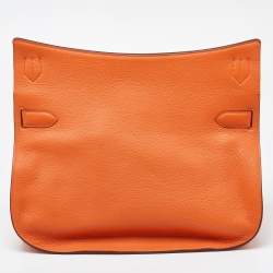 Hermès Orange Togo Leather Palladium Finish Jypsiere 37 Bag