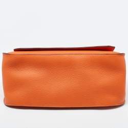 Hermès Orange Togo Leather Palladium Finish Jypsiere 37 Bag