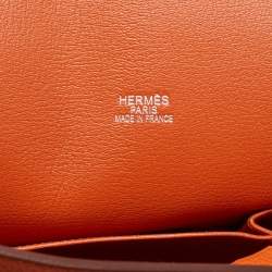 Hermès Orange Togo Leather Palladium Finish Jypsiere 37 Bag