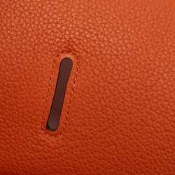 Hermès Orange Togo Leather Palladium Finish Jypsiere 37 Bag