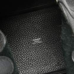 Pre Owned Hermes Noir Taurillon Clemence Leather Picotin Lock 18 Bag
