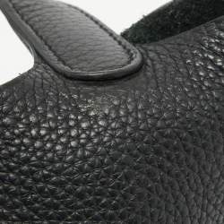 Hermes Noir Taurillon Clemence Leather Picotin Lock 18 Bag