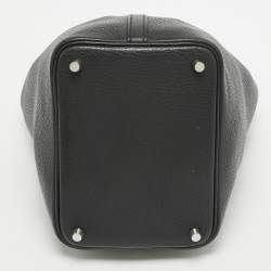 Pre Owned Hermes Noir Taurillon Clemence Leather Picotin Lock 18 Bag