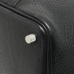 Pre Owned Hermes Noir Taurillon Clemence Leather Picotin Lock 18 Bag