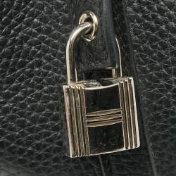 Hermes Noir Taurillon Clemence Leather Picotin Lock 18 Bag