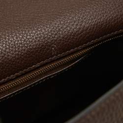 Pre Owned Hermes Cacao Togo Leather Gold Finish Kelly Retourne 35 Bag