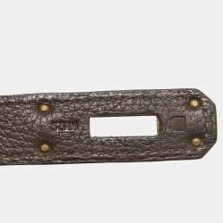 Pre Owned Hermes Cacao Togo Leather Gold Finish Kelly Retourne 35 Bag