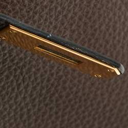 Pre Owned Hermes Cacao Togo Leather Gold Finish Kelly Retourne 35 Bag