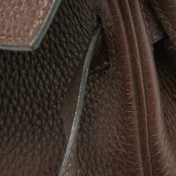 Pre Owned Hermes Cacao Togo Leather Gold Finish Kelly Retourne 35 Bag