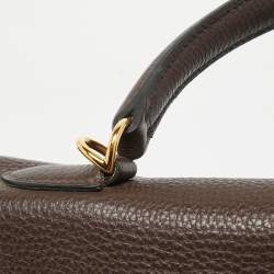 Pre Owned Hermes Cacao Togo Leather Gold Finish Kelly Retourne 35 Bag