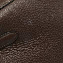 Pre Owned Hermes Cacao Togo Leather Gold Finish Kelly Retourne 35 Bag