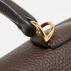 Pre Owned Hermes Cacao Togo Leather Gold Finish Kelly Retourne 35 Bag