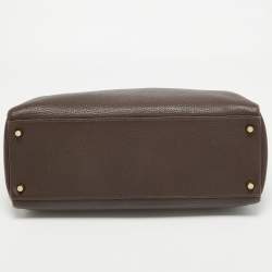 Pre Owned Hermes Cacao Togo Leather Gold Finish Kelly Retourne 35 Bag