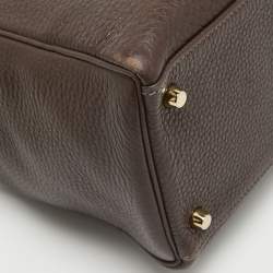 Pre Owned Hermes Cacao Togo Leather Gold Finish Kelly Retourne 35 Bag