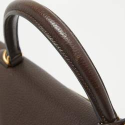 Pre Owned Hermes Cacao Togo Leather Gold Finish Kelly Retourne 35 Bag