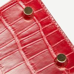 Pre Owned Hermes Rouge de Coeur Alligator Mississippiensis Gold Finish Kelly Sellier 25 Bag