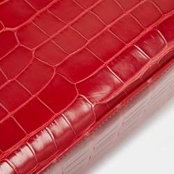 Pre Owned Hermes Rouge de Coeur Alligator Mississippiensis Gold Finish Kelly Sellier 25 Bag