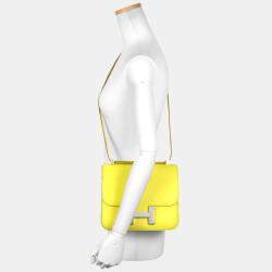 Hermes Constance 3 24 Lime Evercolor D stamp shoulder bag yellow