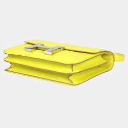 Hermes Constance 3 24 Lime Evercolor D stamp shoulder bag yellow